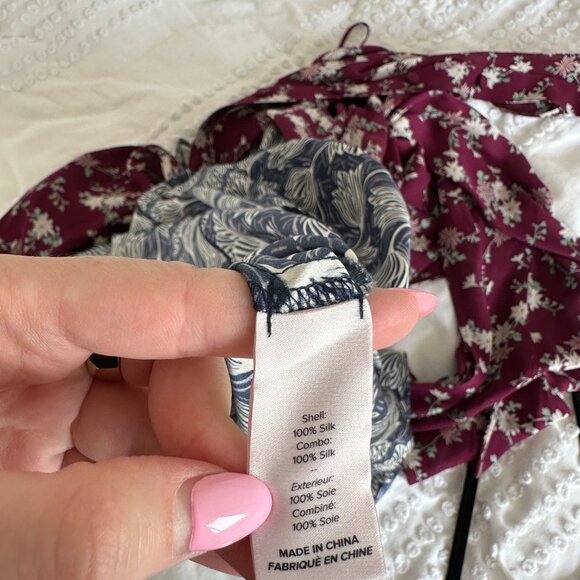 Cinq à Sept Nathalia Combo Maxi Silk Dress Sz 2 Floral Print Allover - Picture 3 of 10